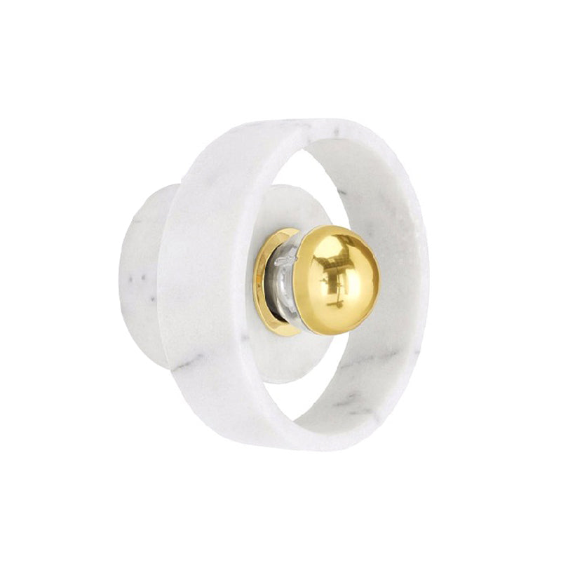 Skørter | White-Gold-Circle-Wall-Light-Designer 1 Bulb Marble Wall-Mounted Light