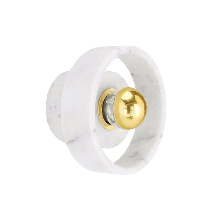 Skørter | White-Gold-Circle-Wall-Light-Designer 1 Bulb Marble Wall-Mounted Light