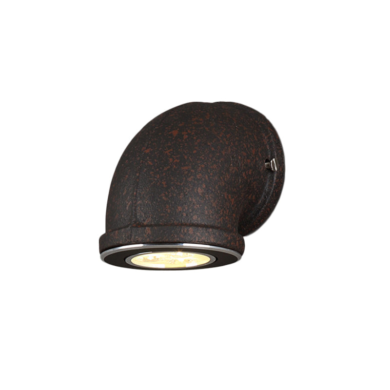 Lisslune | Iron Black Surface Wall Sconce Water Pipe/Cage/Fist-shaped 1-Bulb Industrial Style Wall Mounted Light Fixture