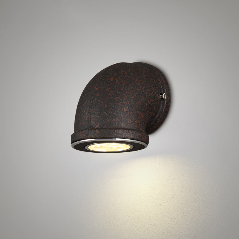 Lisslune | Iron Black Surface Wall Sconce Water Pipe/Cage/Fist-shaped 1-Bulb Industrial Style Wall Mounted Light Fixture