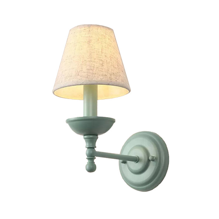 Skørter | Tapered Shade Corridor Wall Lamp Metal 1 Light Nordic Style Wall Lamp in Green