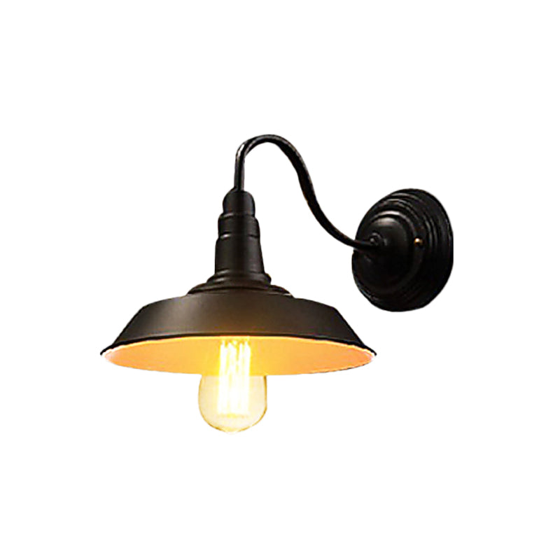 Lisslune | Iron Black Surface Wall Sconce Water Pipe/Cage/Fist-shaped 1-Bulb Industrial Style Wall Mounted Light Fixture
