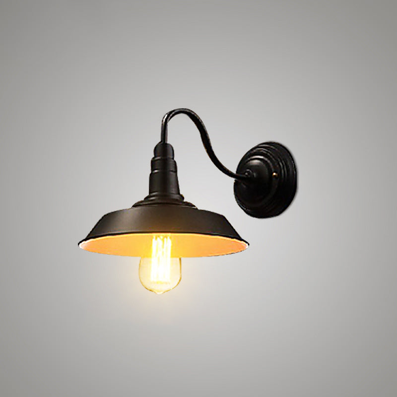 Lisslune | Iron Black Surface Wall Sconce Water Pipe/Cage/Fist-shaped 1-Bulb Industrial Style Wall Mounted Light Fixture