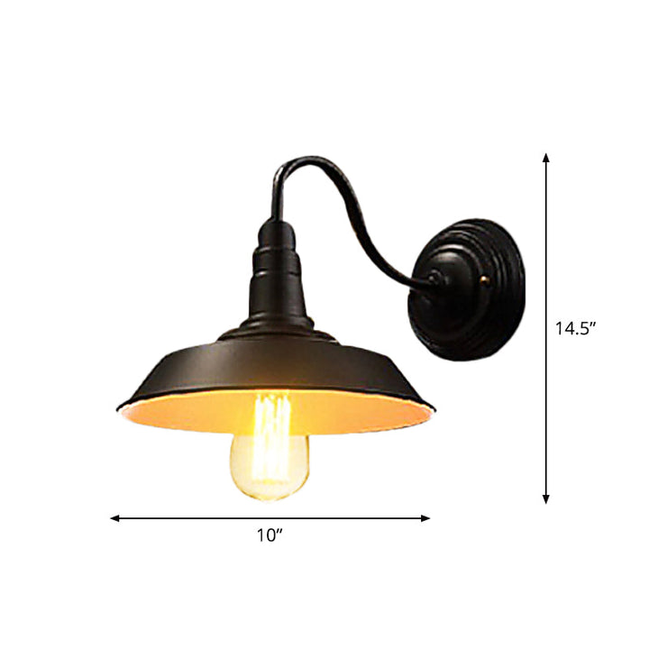 Lisslune | Iron Black Surface Wall Sconce Water Pipe/Cage/Fist-shaped 1-Bulb Industrial Style Wall Mounted Light Fixture