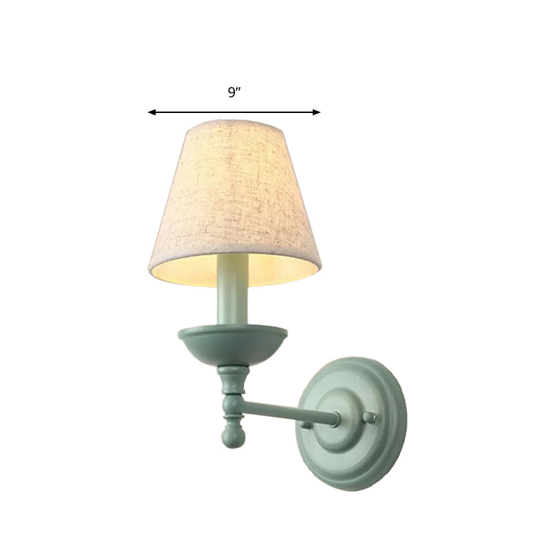 Skørter | Tapered Shade Corridor Wall Lamp Metal 1 Light Nordic Style Wall Lamp in Green