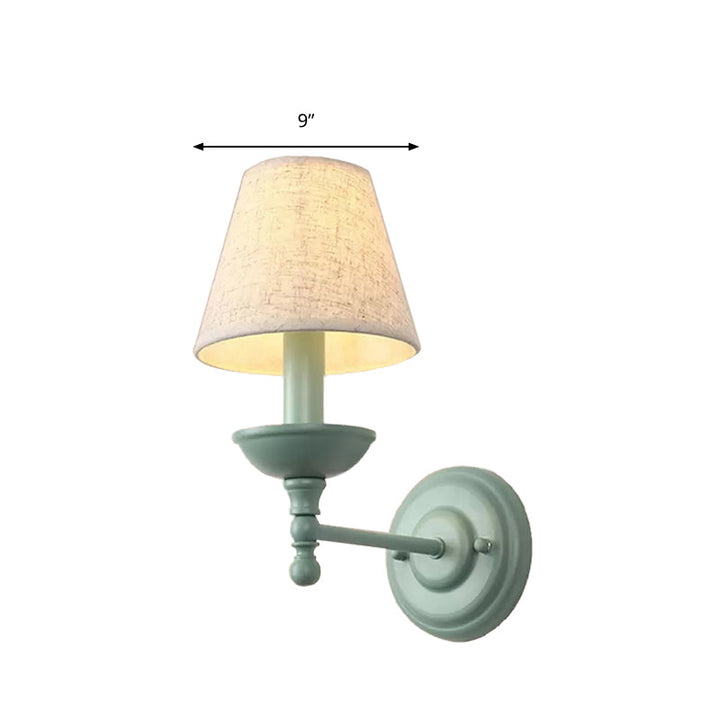 Skørter | Tapered Shade Corridor Wall Lamp Metal 1 Light Nordic Style Wall Lamp in Green