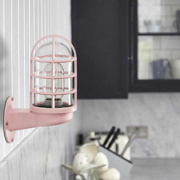 Lisslune | CageGlow - Industrial Wall Lamp with Clear Glass Housing
