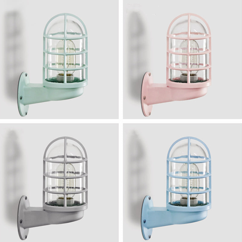 Lisslune | CageGlow - Industrial Wall Lamp with Clear Glass Housing