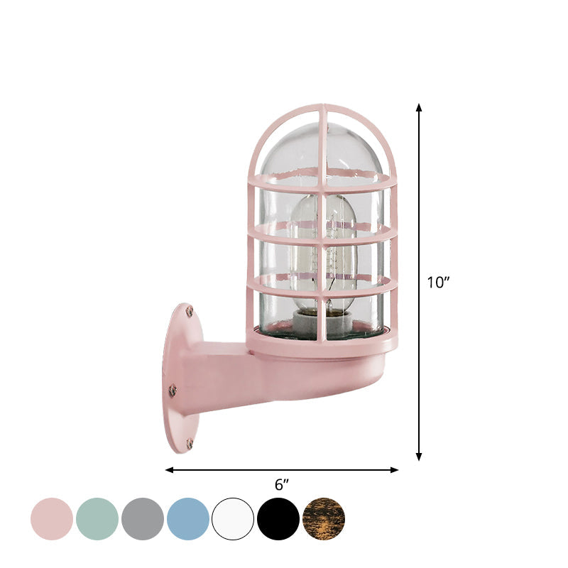 Lisslune | CageGlow - Industrial Wall Lamp with Clear Glass Housing