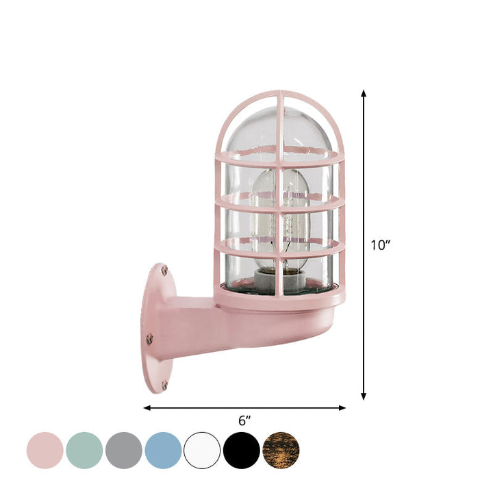 Lisslune | CageGlow - Industrial Wall Lamp with Clear Glass Housing