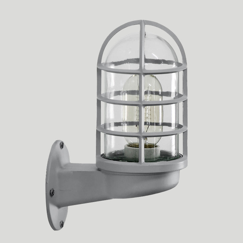 Skørter | Loft Capsule Wall Lamp Fixture Single Transparent Glass Wall Lamp with Wire Cage in Pink/Blue/Rust