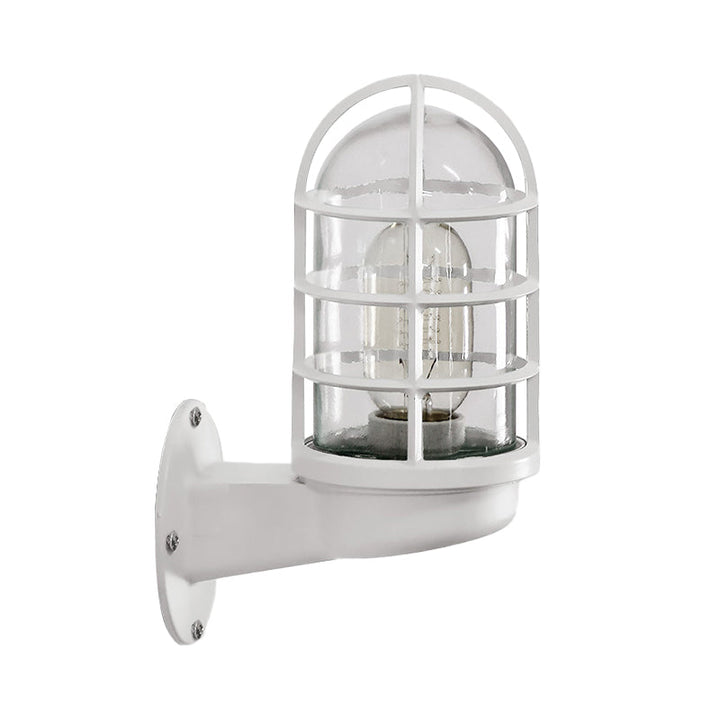 Skørter | Loft Capsule Wall Lamp Fixture Single Transparent Glass Wall Lamp with Wire Cage in Pink/Blue/Rust