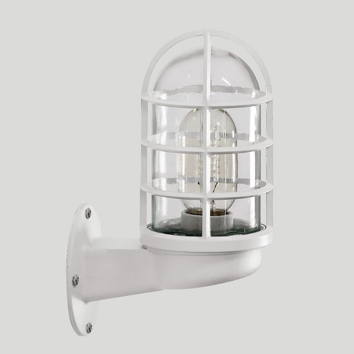 Skørter | Loft Capsule Wall Lamp Fixture Single Transparent Glass Wall Lamp with Wire Cage in Pink/Blue/Rust