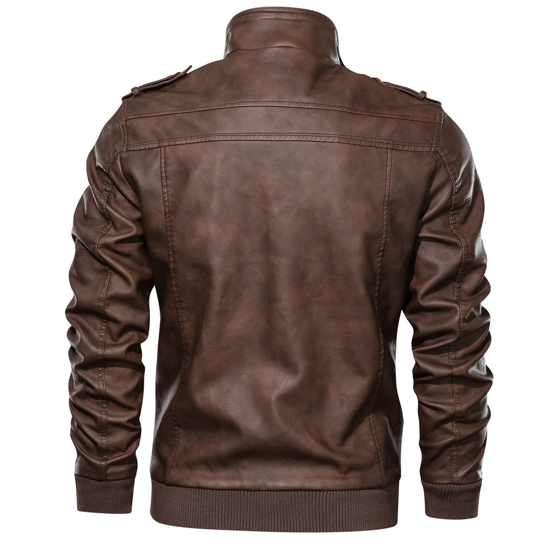 Men's Casual Biker Jacket with Functional Zip Pockets Lisslune