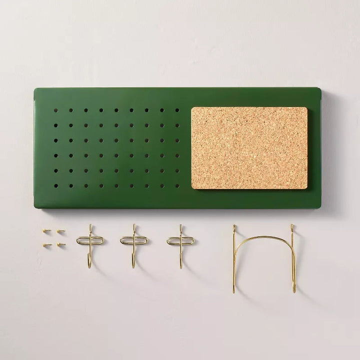 Lisslune | Metall-Pinnwand-Organisator-Set Grün/Gold mit Magnolie