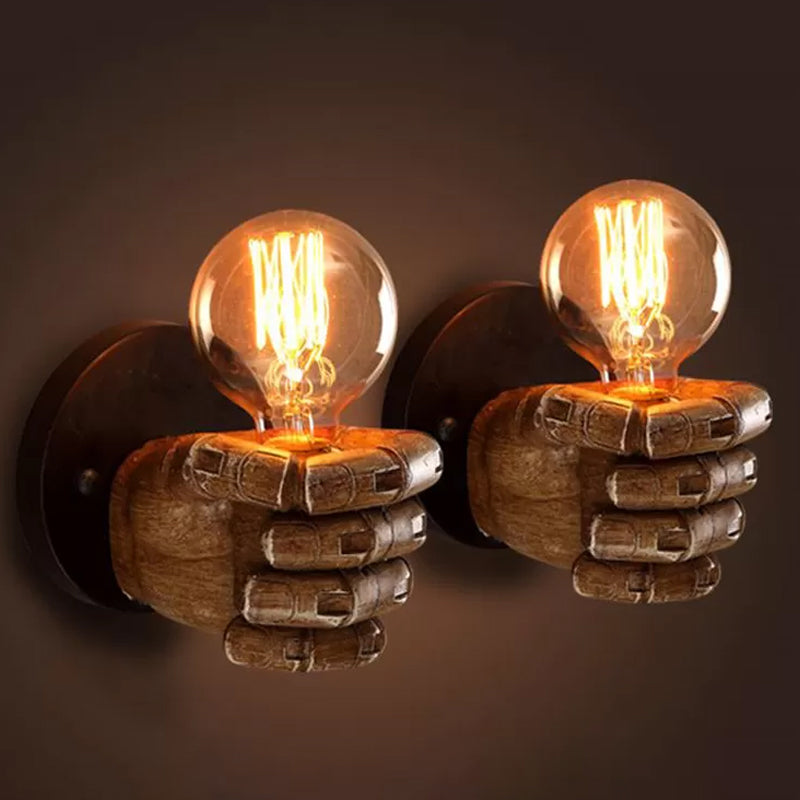 Skørter | Left/right wall lamp decorative resin 1-light brown wall mount light for hallway