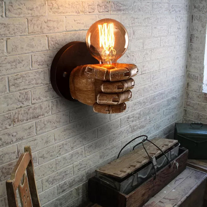 Skørter | Left/right wall lamp decorative resin 1-light brown wall mount light for hallway
