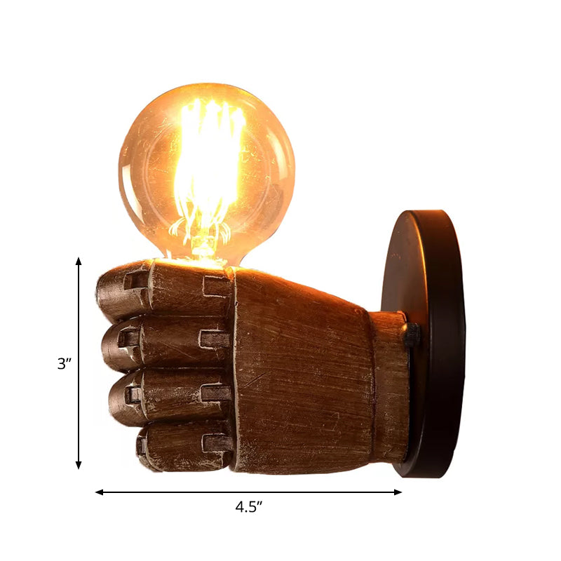 Skørter | Left/right wall lamp decorative resin 1-light brown wall mount light for hallway