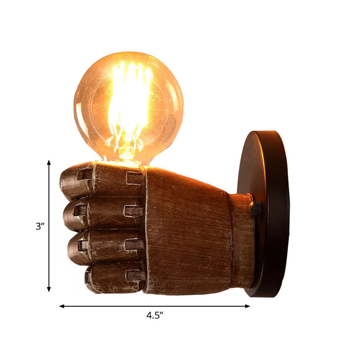 Skørter | Left/right wall lamp decorative resin 1-light brown wall mount light for hallway