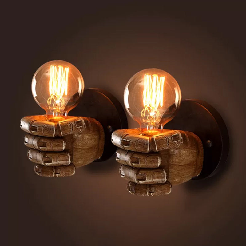 Skørter | Left/right wall lamp decorative resin 1-light brown wall mount light for hallway