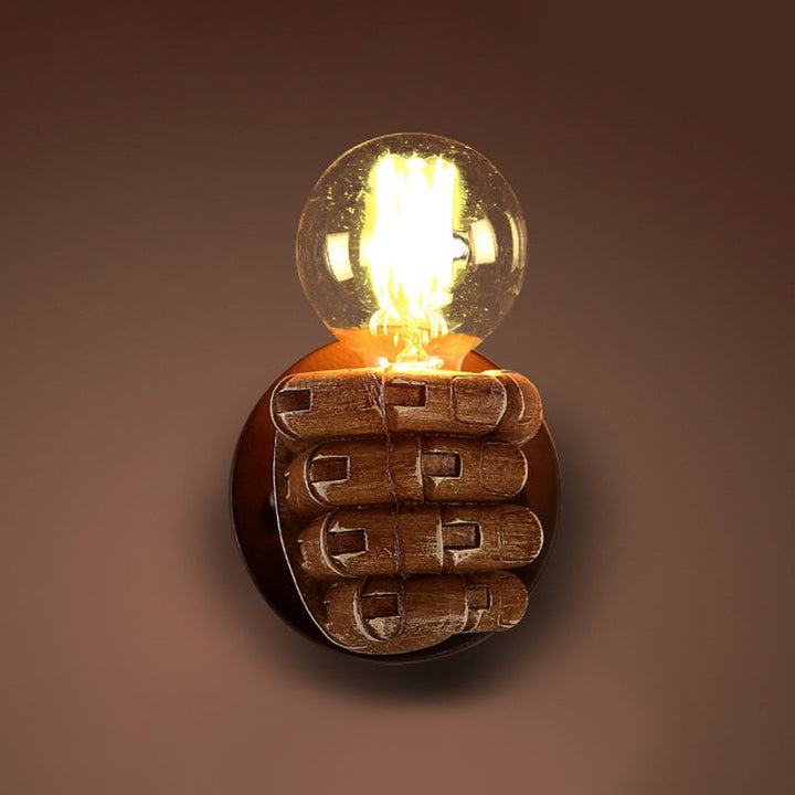 Skørter | Left/right wall lamp decorative resin 1-light brown wall mount light for hallway