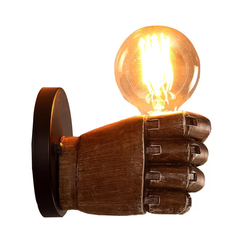 Skørter | Left/right wall lamp decorative resin 1-light brown wall mount light for hallway