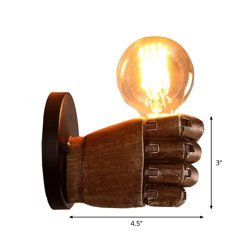 Skørter | Left/right wall lamp decorative resin 1-light brown wall mount light for hallway