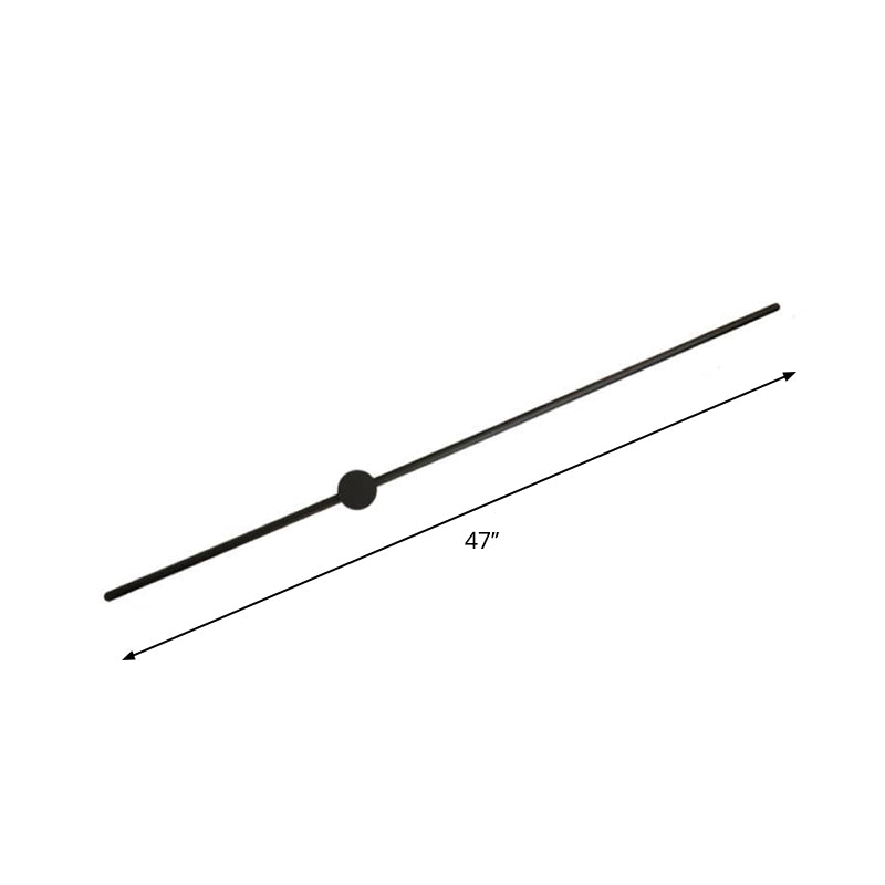 Skørter | Black Slim Rod Wall Light Minimalist 23.5"/31.5"/47" High LED Metal Wall-Mounted Lamp for Bedroom