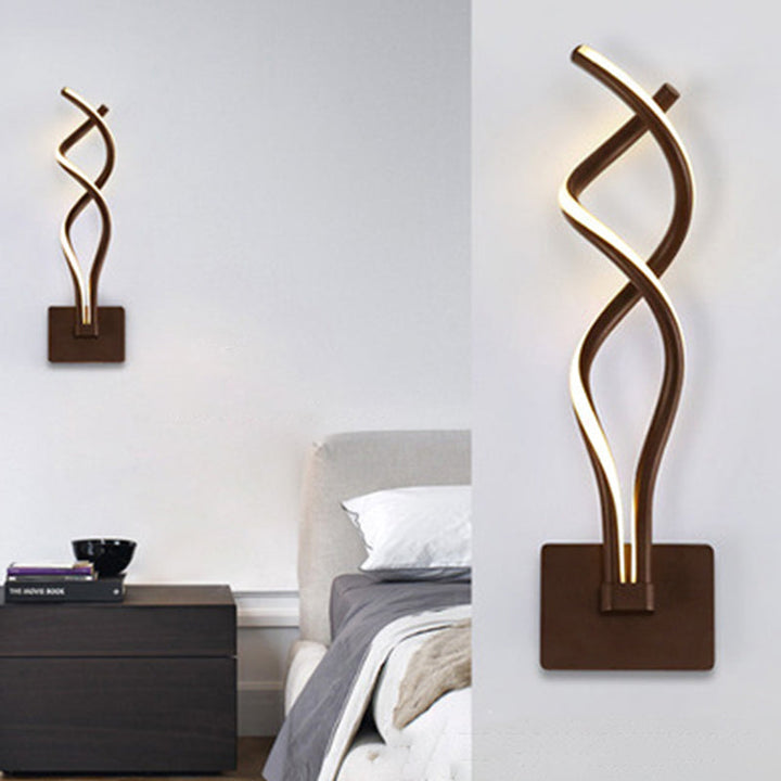 Lisslune | Minimalistic LED Wall Spotlight Black/White Wavy/Musical Nocturne/Combined Wall Lamp with Acrylic Shade for Bedroom