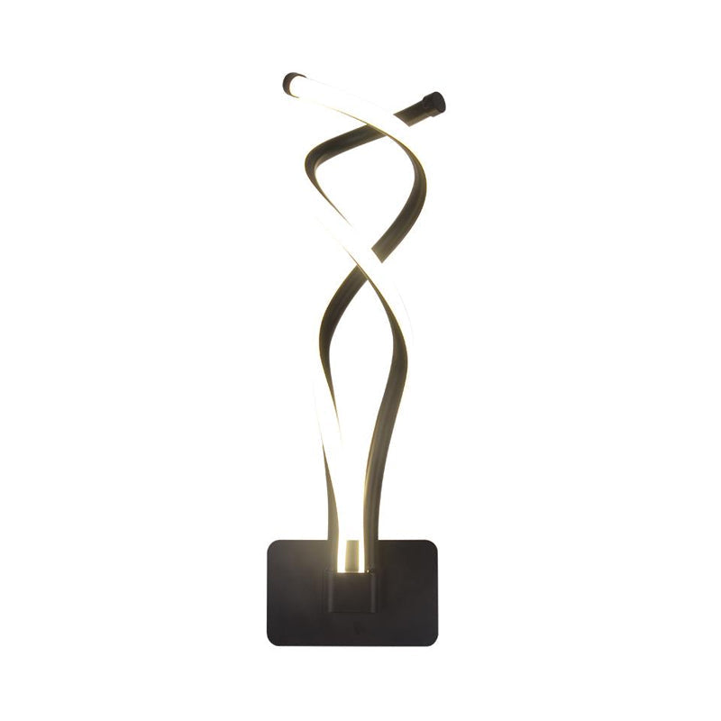 Lisslune | Minimalistic LED Wall Spotlight Black/White Wavy/Musical Nocturne/Combined Wall Lamp with Acrylic Shade for Bedroom