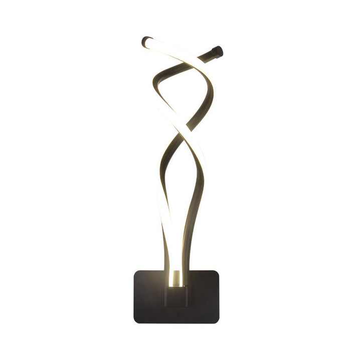 Lisslune | Minimalistic LED Wall Spotlight Black/White Wavy/Musical Nocturne/Combined Wall Lamp with Acrylic Shade for Bedroom