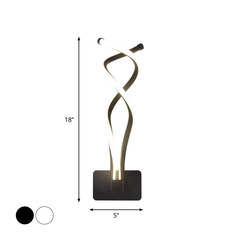 Lisslune | Minimalistic LED Wall Spotlight Black/White Wavy/Musical Nocturne/Combined Wall Lamp with Acrylic Shade for Bedroom