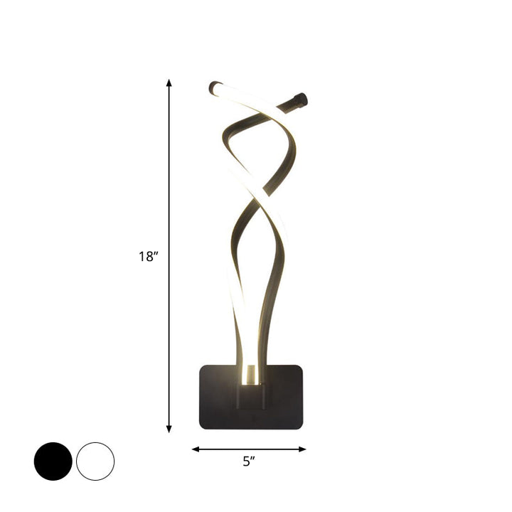 Lisslune | Minimalistic LED Wall Spotlight Black/White Wavy/Musical Nocturne/Combined Wall Lamp with Acrylic Shade for Bedroom