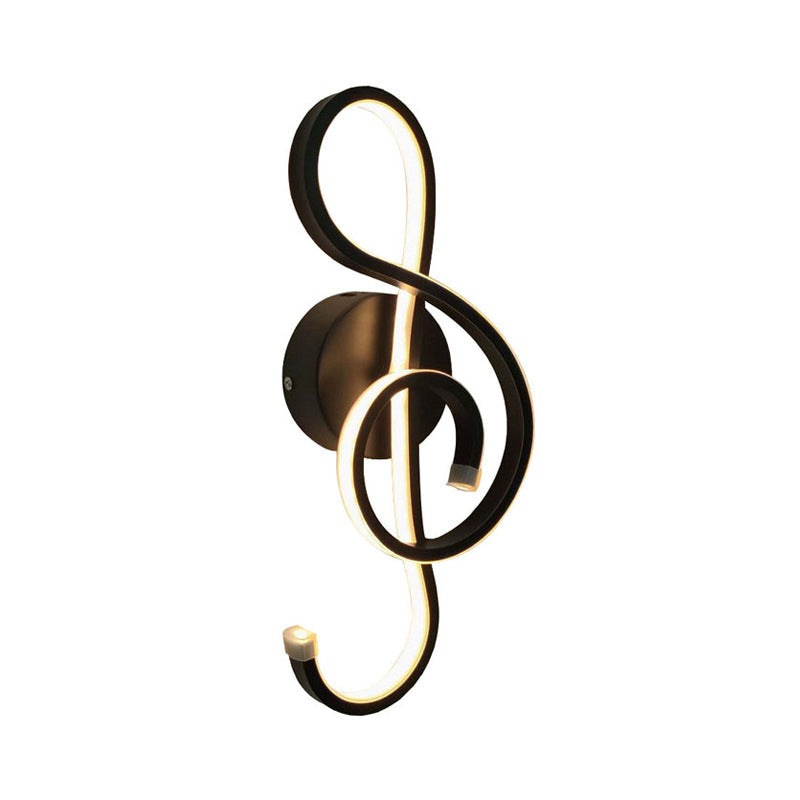 Lisslune | Minimalistic LED Wall Spotlight Black/White Wavy/Musical Nocturne/Combined Wall Lamp with Acrylic Shade for Bedroom