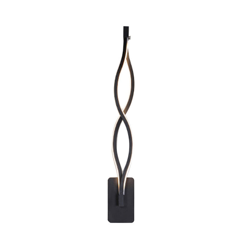 Lisslune | Minimalistic LED Wall Spotlight Black/White Wavy/Musical Nocturne/Combined Wall Lamp with Acrylic Shade for Bedroom