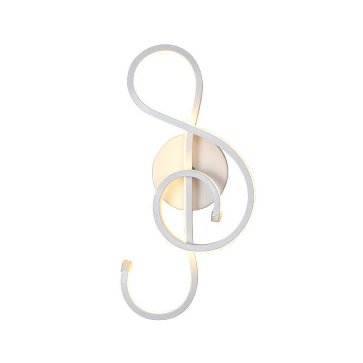Lisslune | Minimalistic LED Wall Spotlight Black/White Wavy/Musical Nocturne/Combined Wall Lamp with Acrylic Shade for Bedroom