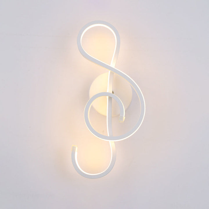 Lisslune | Minimalistic LED Wall Spotlight Black/White Wavy/Musical Nocturne/Combined Wall Lamp with Acrylic Shade for Bedroom