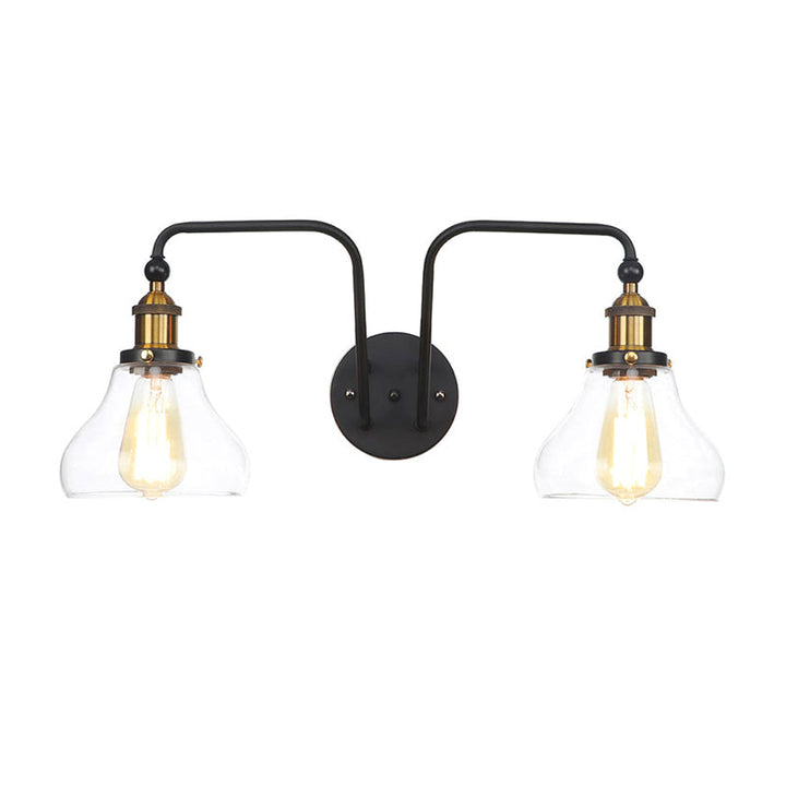 Lisslune | Pears/Bubbles Indoor Wall Lamp Factory Clear Glass 2 Lights Wall Lamp Fixture in Black
