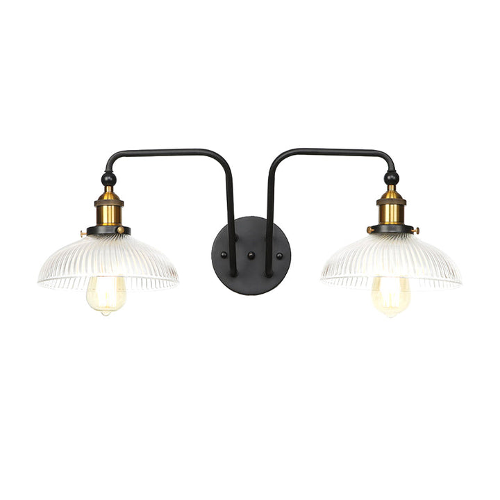 Lisslune | Black Globe/Sconce Wall Lamp Industrial Design Clear Glass 2 Lights Dining Room Wall Lighting