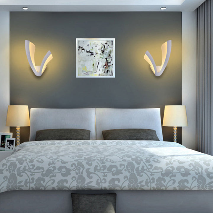 Lisslune | Diamond/Branch/Flower Acrylic LED Wall Lamp Light Minimalist White Wall Spotlight Lighting for Bedroom