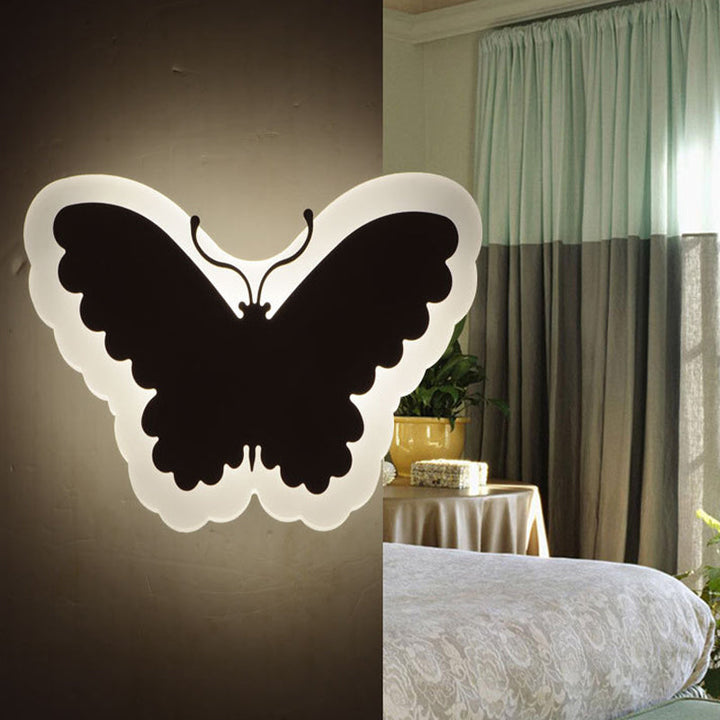 Lisslune | Cartoon Apple/Leaf/Cat Small Wall Lamp Acrylic Children's Bedroom LED Surface Mount Wall Light in White