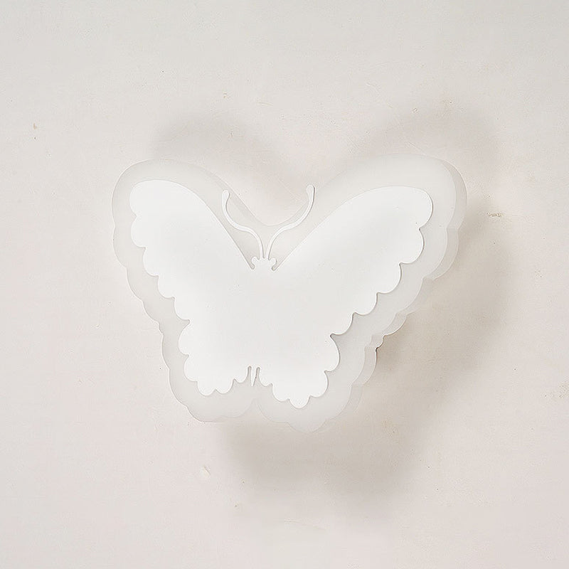 Lisslune | Cartoon Apple/Leaf/Cat Small Wall Lamp Acrylic Children's Bedroom LED Surface Mount Wall Light in White