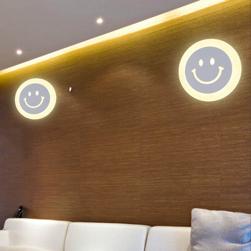 Lisslune | Cartoon Apple/Leaf/Cat Small Wall Lamp Acrylic Children's Bedroom LED Surface Mount Wall Light in White