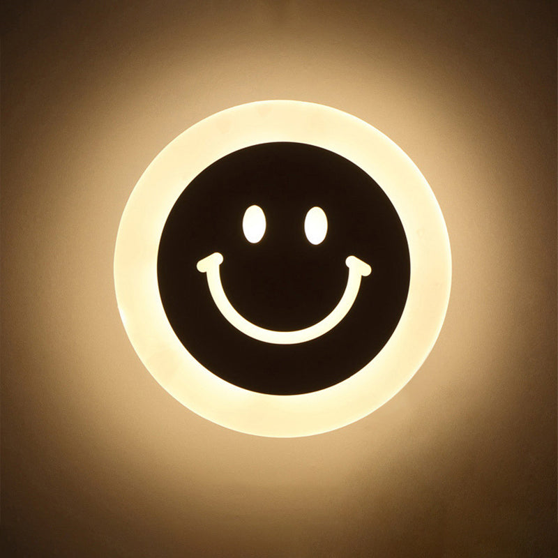 Lisslune | Cartoon Apple/Leaf/Cat Small Wall Lamp Acrylic Children's Bedroom LED Surface Mount Wall Light in White
