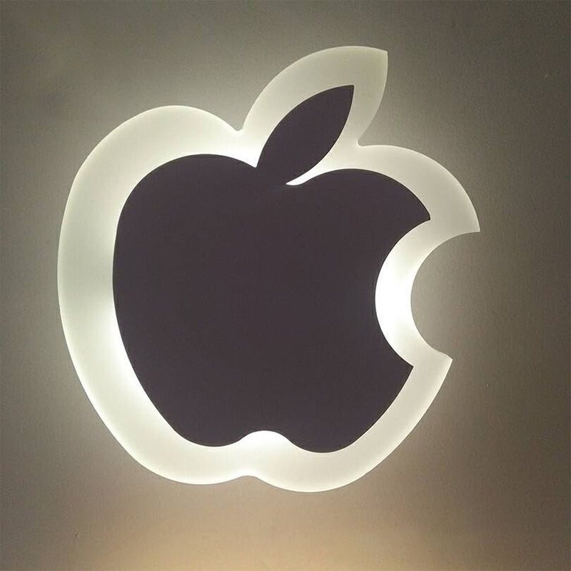 Lisslune | Cartoon Apple/Leaf/Cat Small Wall Lamp Acrylic Children's Bedroom LED Surface Mount Wall Light in White