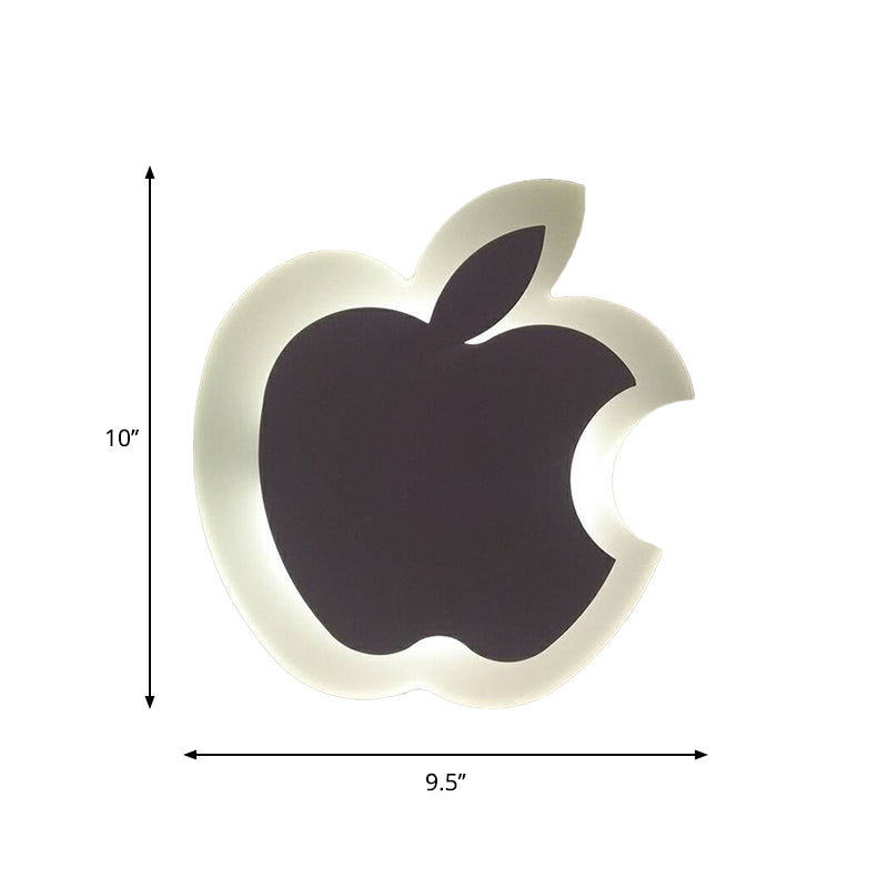 Lisslune | Cartoon Apple/Leaf/Cat Small Wall Lamp Acrylic Children's Bedroom LED Surface Mount Wall Light in White
