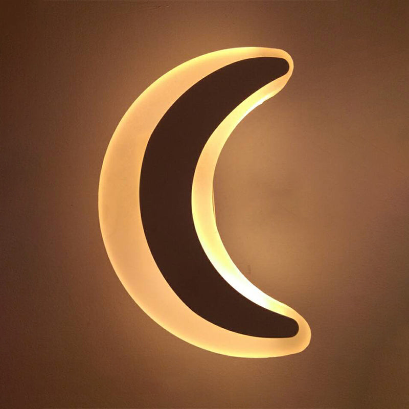 Lisslune | Cartoon Apple/Leaf/Cat Small Wall Lamp Acrylic Children's Bedroom LED Surface Mount Wall Light in White
