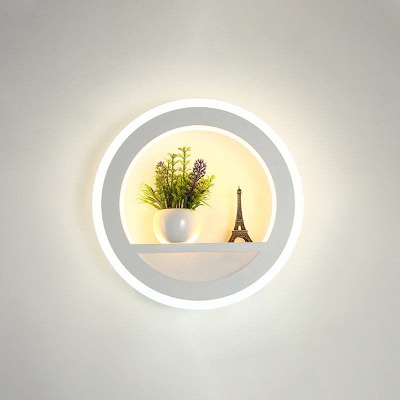 Lisslune | Nordic LED Wall Lamp Sconces Black Round/Elephant/Giraffe Ultrathin Wall Lamp with Acrylic Shade in Warm/White Light