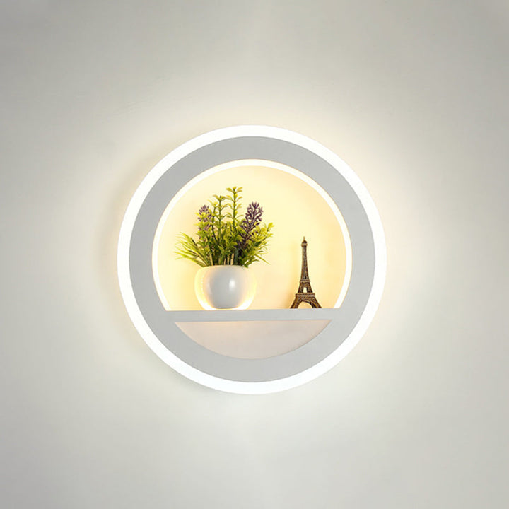 Lisslune | Nordic LED Wall Lamp Sconces Black Round/Elephant/Giraffe Ultrathin Wall Lamp with Acrylic Shade in Warm/White Light