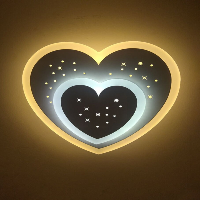 Lisslune | Triangle/Rhombus/Star Thin Wall Lamp Modern Acrylic Bedroom LED Starry Sky Ceiling Light in White